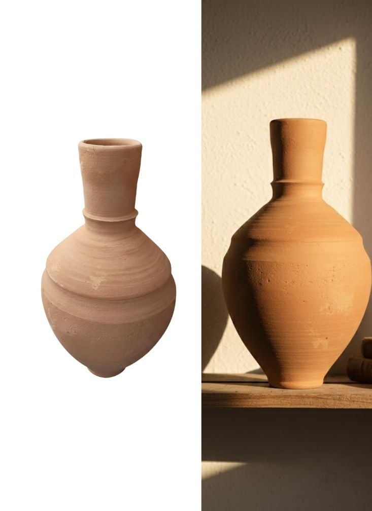 Premium Handmade Clay Pottery Vase – Rustic Earthen Decorative Home Accent - Image 1